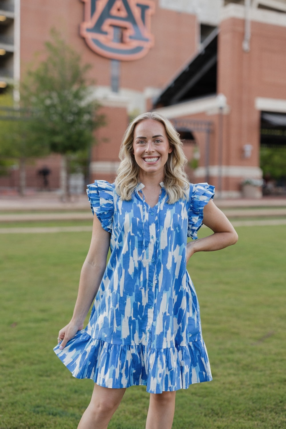 Abby Tailgate Time Blue Dress (XS-XXL)