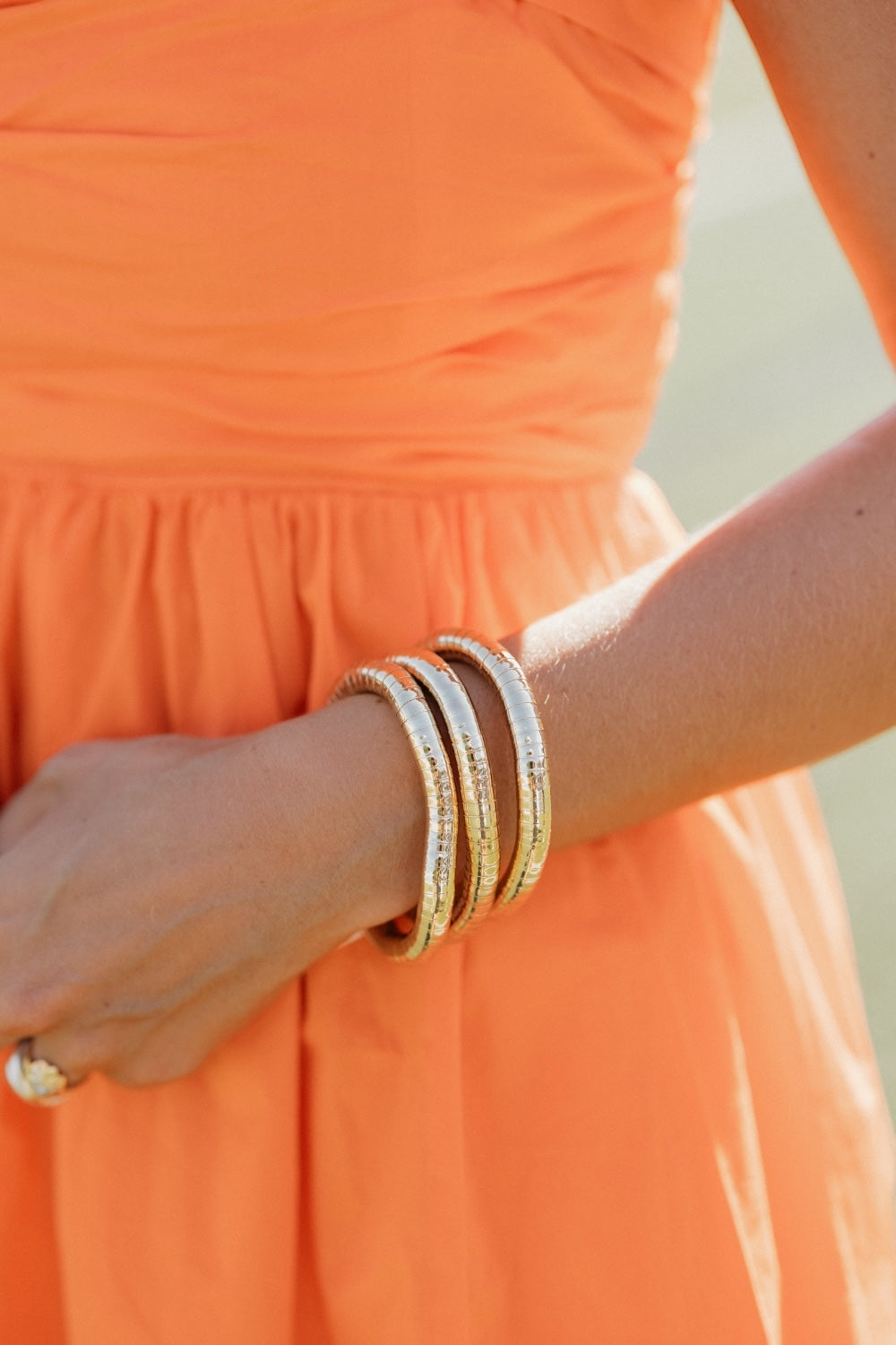 8mm Slinky Bracelet Set in Gold