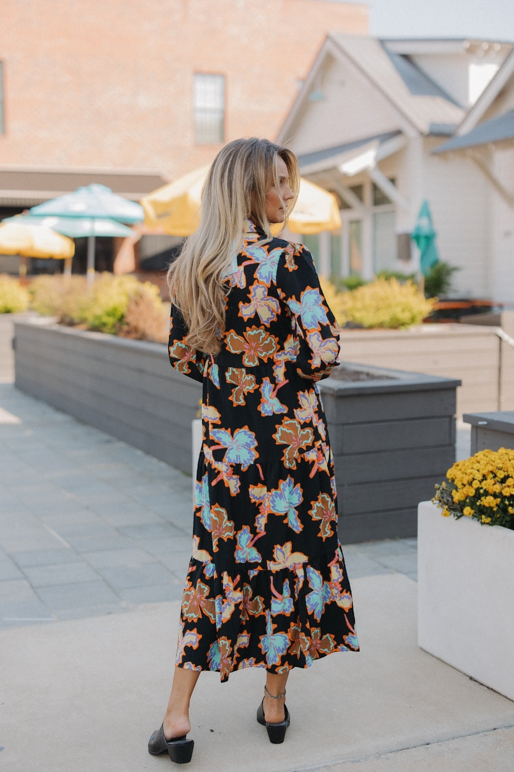 Alheli Floral Print Long Sleeve Dress