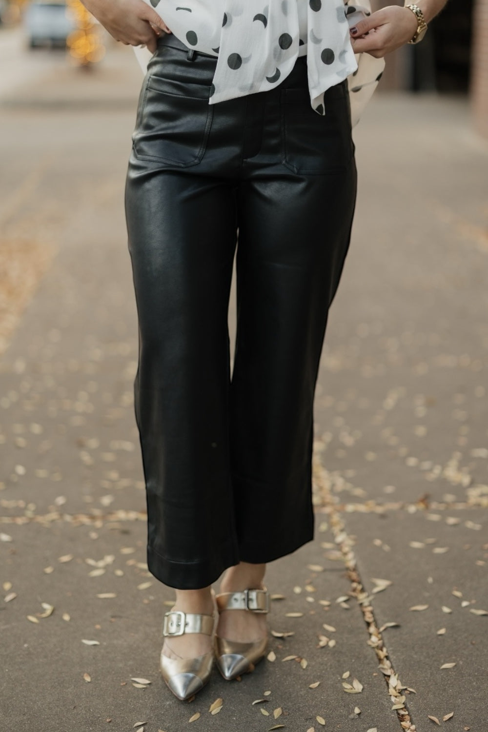 Lennon Black Wide Leg Leather Pants (XS-3XL)