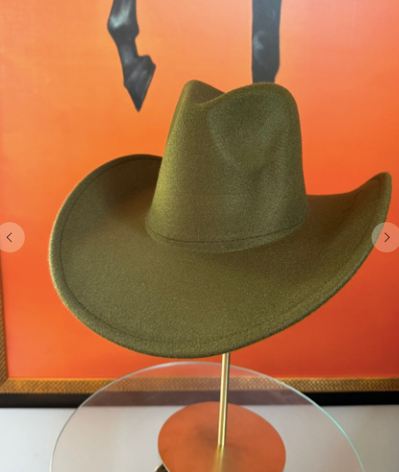 Custom Hat: Olive Felt Cowboy Hat