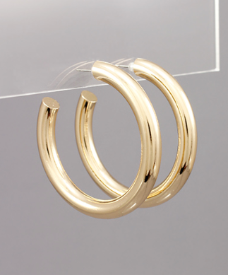 50mm Thick Open Hoops in Gold