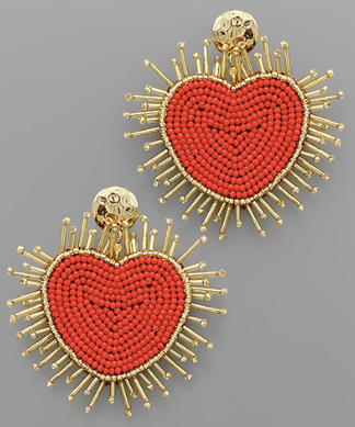 Fringed Heart Drop Earrings