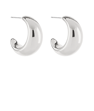 Silver 30mm Gradual Thick Metal Hoops