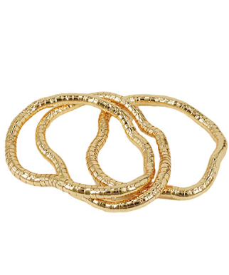 Gold 4mm Omega Chain Bracelet Set