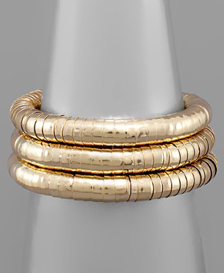 8mm Slinky Bracelet Set in Gold