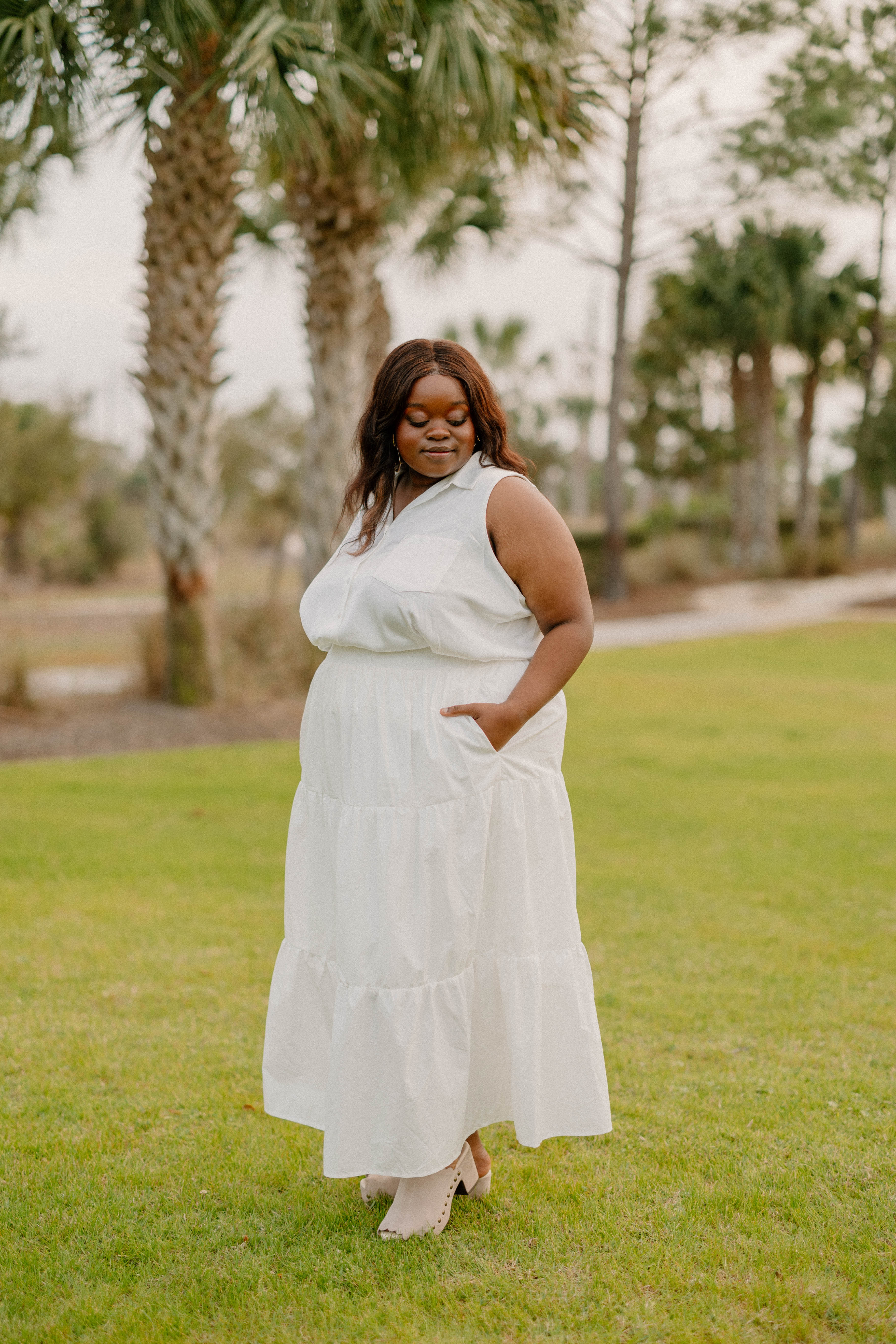 White shop tiered skirt